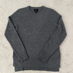 Halogen Women's XS Gray 100% Cashmere Soft Knit Crewneck Pullover Sweater Preppy